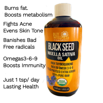 Blackseed Oil Organic High THYMOQUINONE Black Cumin Nigella sativa Oil