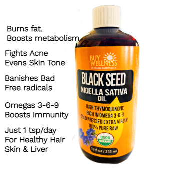 Blackseed Oil Organic High THYMOQUINONE Black Cumin Nigella sativa Oil