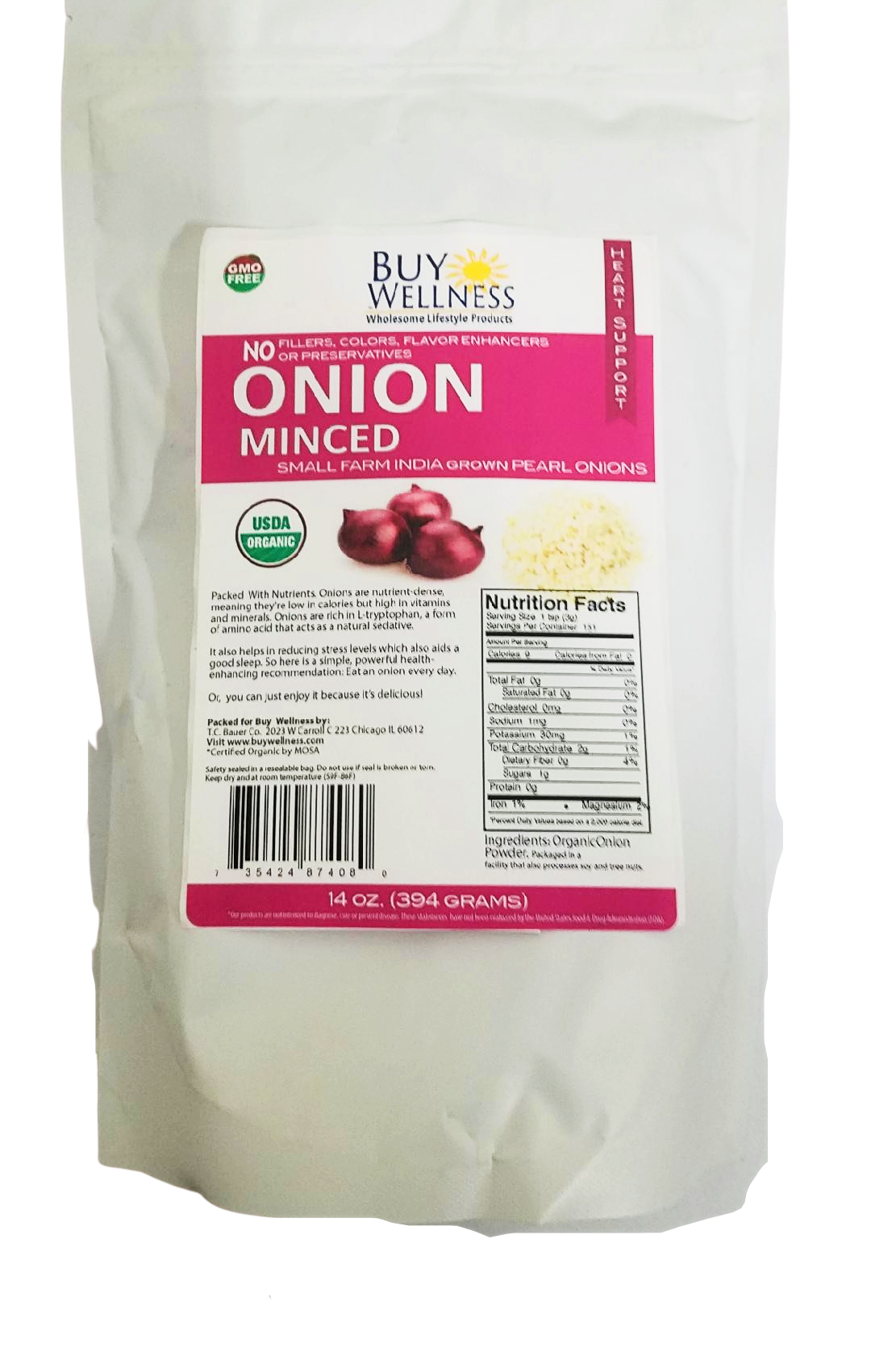 Buy Wellness Organic Onion Granules minced bag