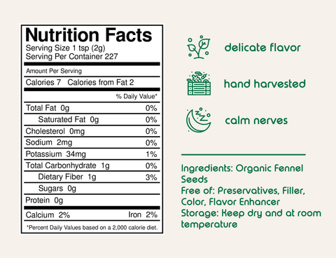 Organic Fennel Seeds — digestive wellness spice