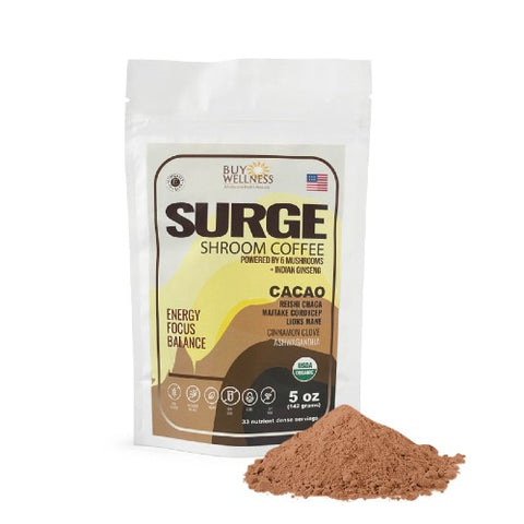 SURGE 5 Mushroom Coffee + Cacao + Ashwagandha, Indian Ginseng