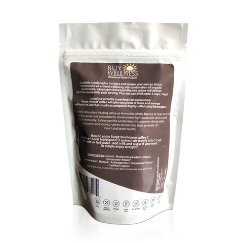 SURGE Coffee Substitute 5 Mushrooms with Cacao Ashwagandha Cinnamon & Clove