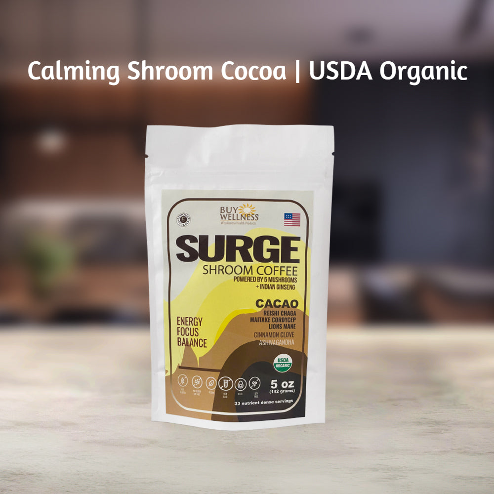 SURGE 5 Mushroom Cocoa Anxiety Fix | No Coffee No Crash | Buy Wellness Chicago